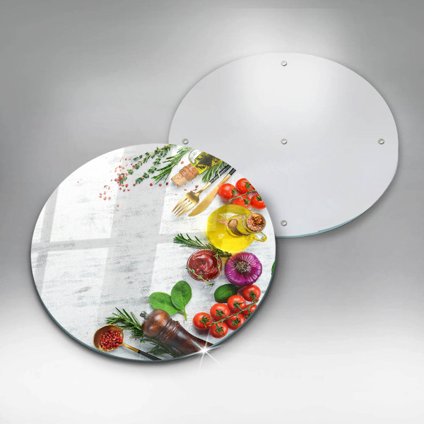 Steklena podloga za rezanje Zelenjava in začimbe