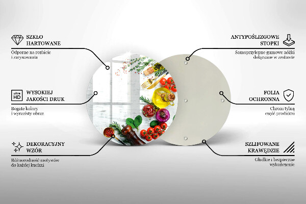 Steklena podloga za rezanje Zelenjava in začimbe