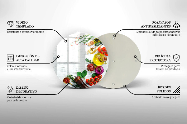 Steklena podloga za rezanje Zelenjava in začimbe