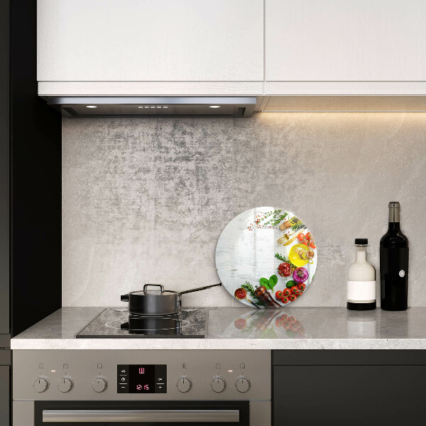 Steklena podloga za rezanje Zelenjava in začimbe