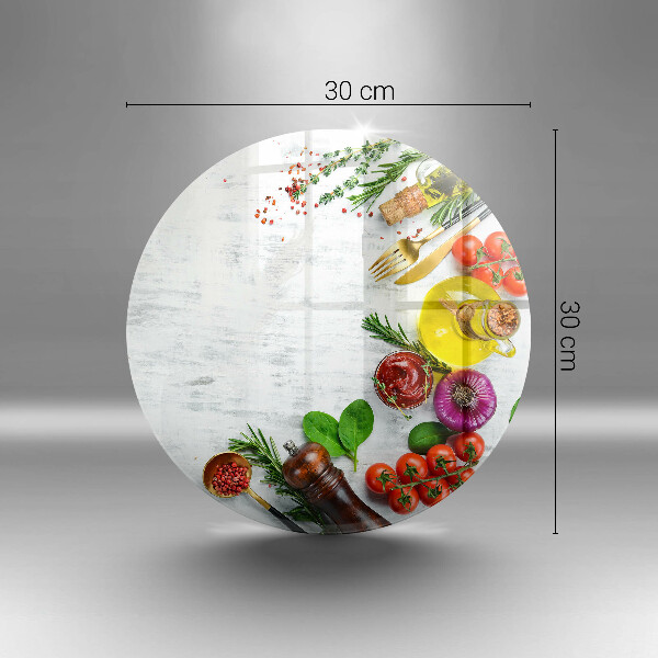 Steklena podloga za rezanje Zelenjava in začimbe