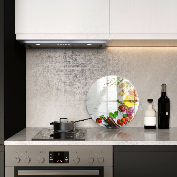 Steklena podloga za rezanje Zelenjava in začimbe