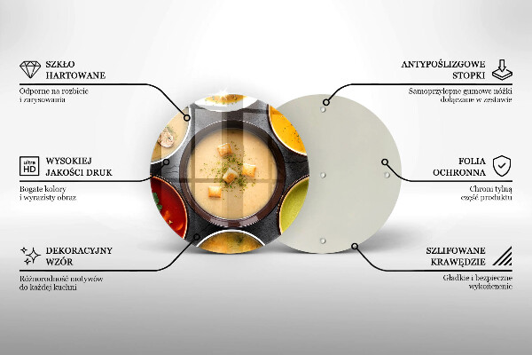 Steklena podloga za rezanje Pisane juhe