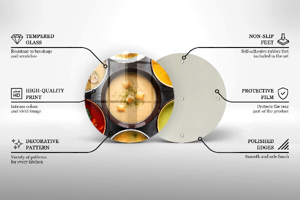 Steklena podloga za rezanje Pisane juhe
