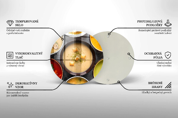 Steklena podloga za rezanje Pisane juhe
