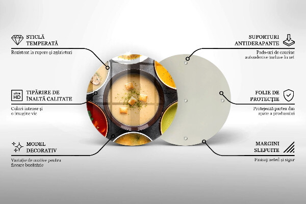 Steklena podloga za rezanje Pisane juhe