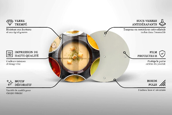 Steklena podloga za rezanje Pisane juhe