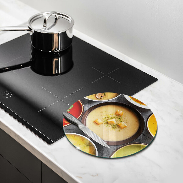 Steklena podloga za rezanje Pisane juhe