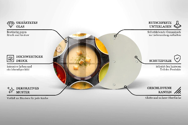 Steklena podloga za rezanje Pisane juhe