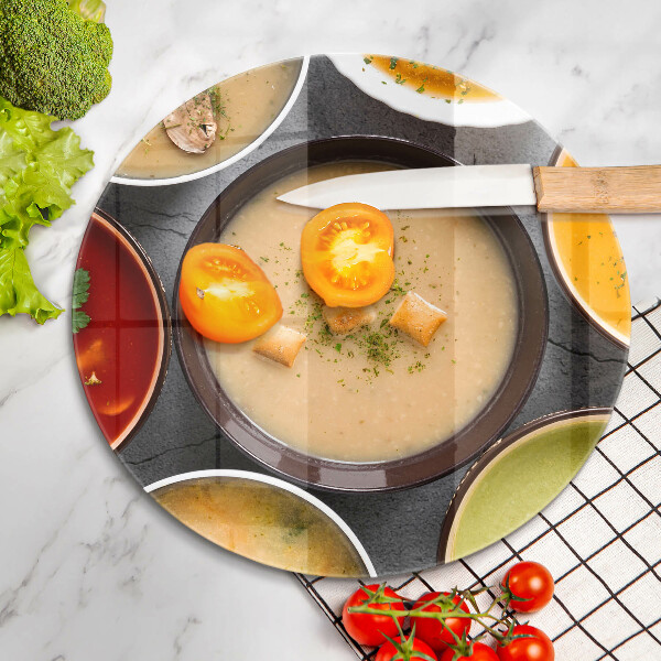 Steklena podloga za rezanje Pisane juhe