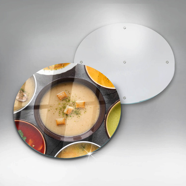 Steklena podloga za rezanje Pisane juhe