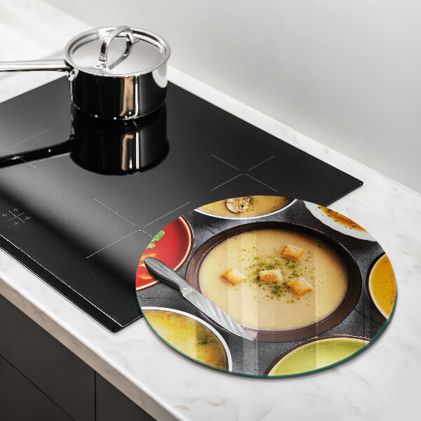 Steklena podloga za rezanje Pisane juhe