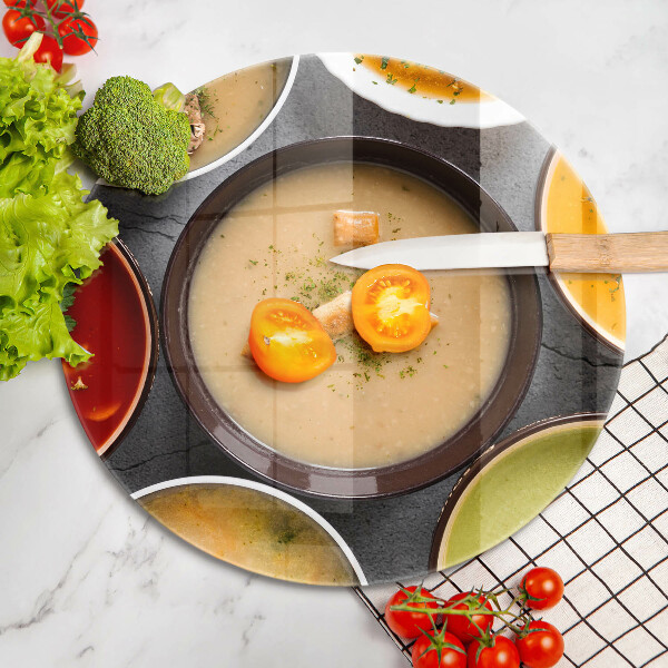 Steklena podloga za rezanje Pisane juhe