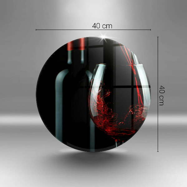 Steklena podloga za rezanje Vinska steklenica in kozarec