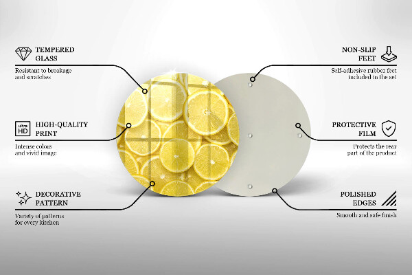 Steklena podloga za rezanje Sadež limone