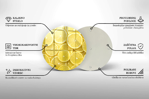 Steklena podloga za rezanje Sadež limone