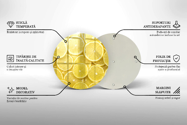 Steklena podloga za rezanje Sadež limone