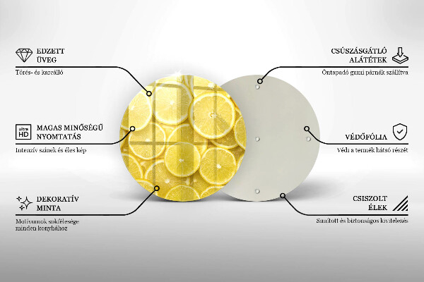 Steklena podloga za rezanje Sadež limone