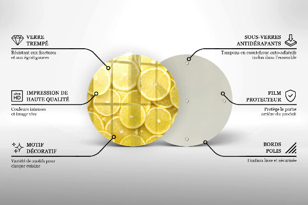 Steklena podloga za rezanje Sadež limone