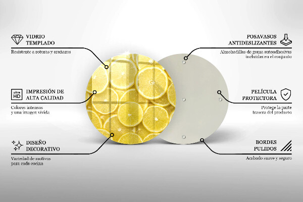 Steklena podloga za rezanje Sadež limone