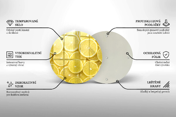 Steklena podloga za rezanje Sadež limone