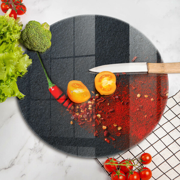 Steklena podloga za rezanje Čili poper