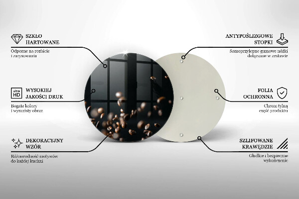 Steklena podloga za rezanje Padajoča kavna zrna