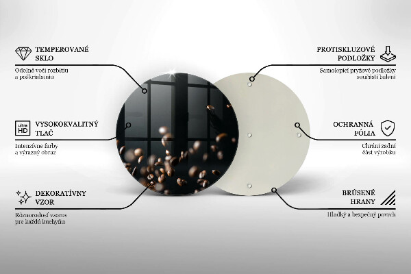 Steklena podloga za rezanje Padajoča kavna zrna
