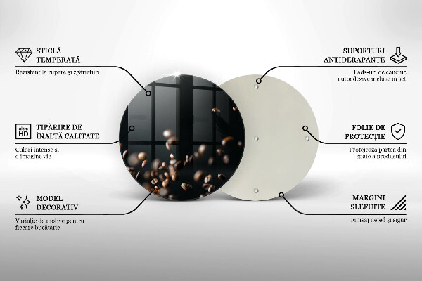 Steklena podloga za rezanje Padajoča kavna zrna