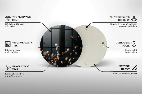 Steklena podloga za rezanje Padajoča kavna zrna