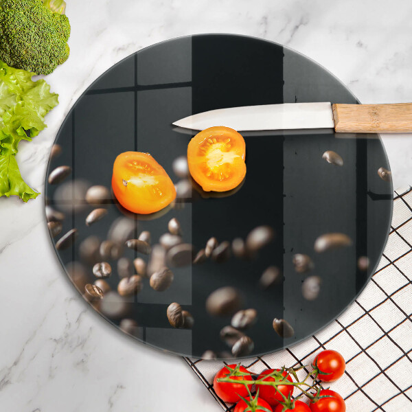 Steklena podloga za rezanje Padajoča kavna zrna