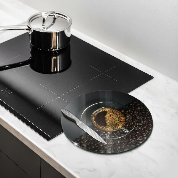 Steklena podloga za rezanje Kava in fižol