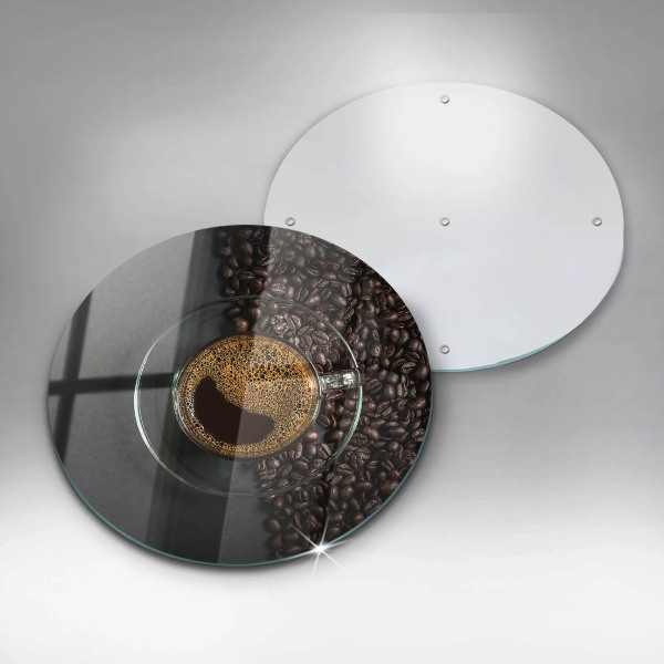 Steklena podloga za rezanje Kava in fižol