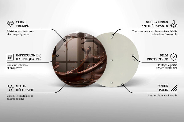 Steklena podloga za rezanje Tekoča čokolada