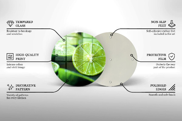 Steklena podloga za rezanje Limeta citrusi