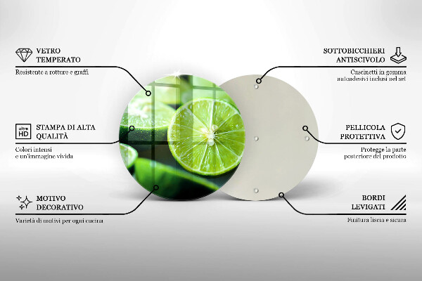 Steklena podloga za rezanje Limeta citrusi