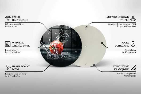 Steklena podloga za rezanje Paradižnik v vodi