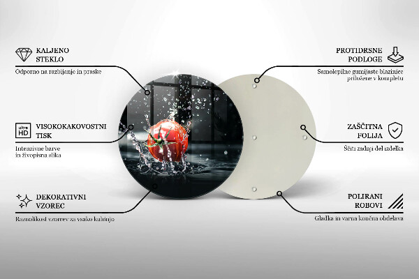 Steklena podloga za rezanje Paradižnik v vodi