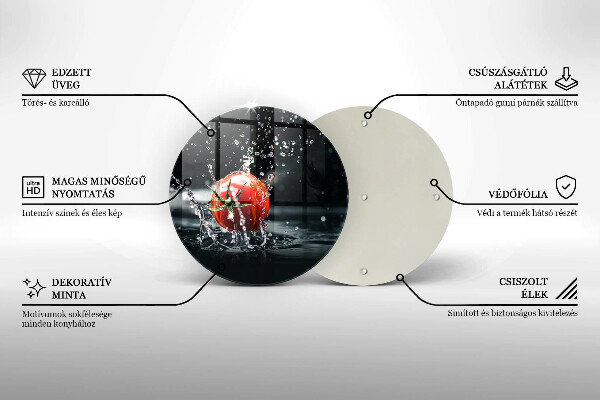 Steklena podloga za rezanje Paradižnik v vodi