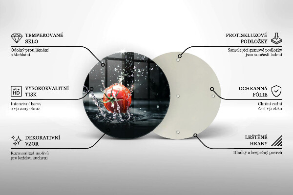 Steklena podloga za rezanje Paradižnik v vodi