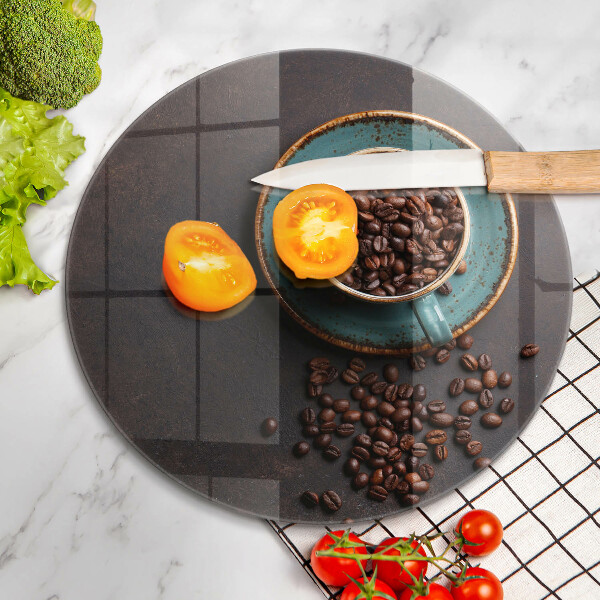 Steklena podloga za rezanje Skodelica kavnih zrn