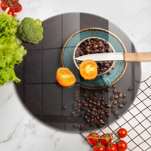 Steklena podloga za rezanje Skodelica kavnih zrn