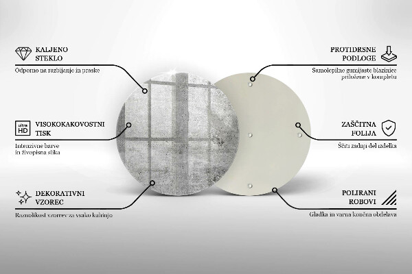 Steklena podloga za rezanje Tekstura betona