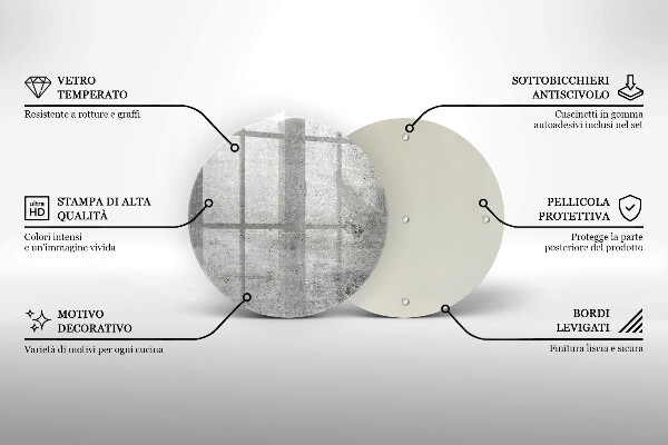 Steklena podloga za rezanje Tekstura betona