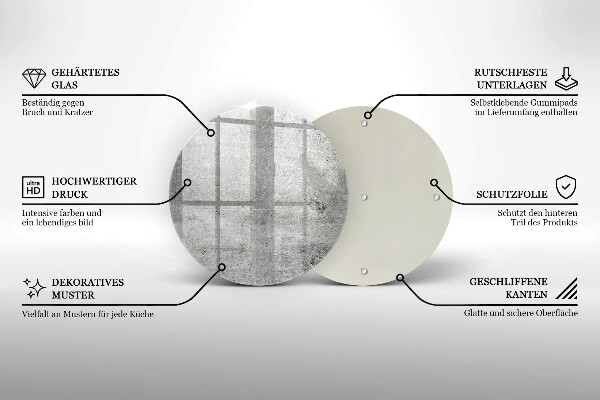 Steklena podloga za rezanje Tekstura betona