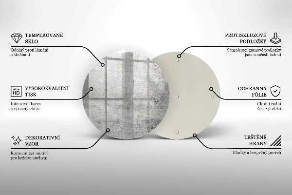 Steklena podloga za rezanje Tekstura betona