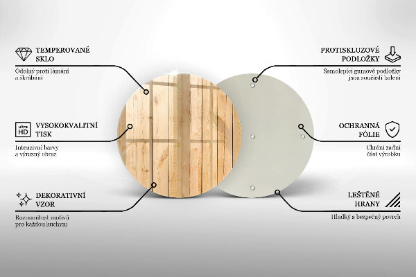 Steklena podloga za rezanje Občutljive lesene deske