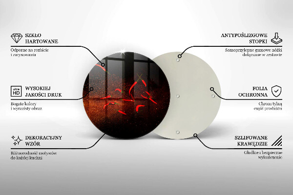 Steklena podloga za rezanje Pekoče čili paprike
