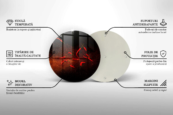Steklena podloga za rezanje Pekoče čili paprike