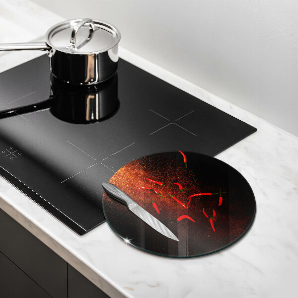 Steklena podloga za rezanje Pekoče čili paprike